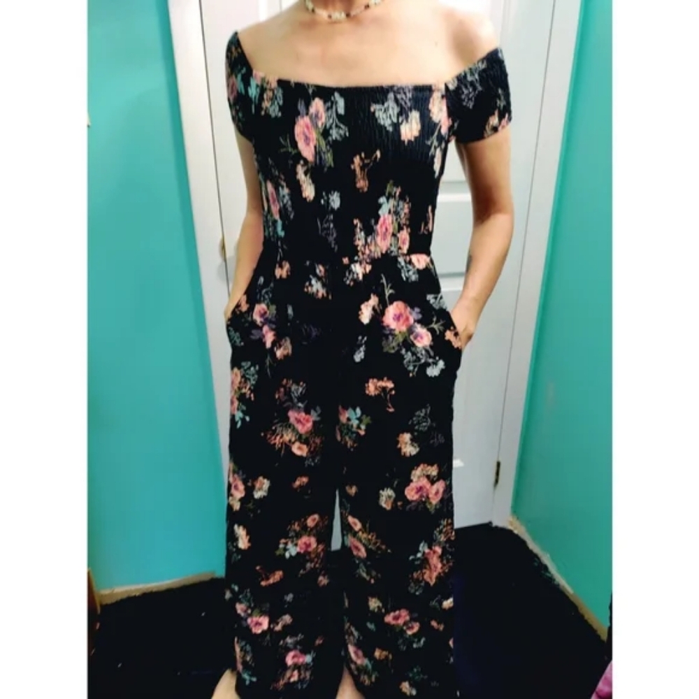 Band of Gypsies floral off shoulder jumpsuit